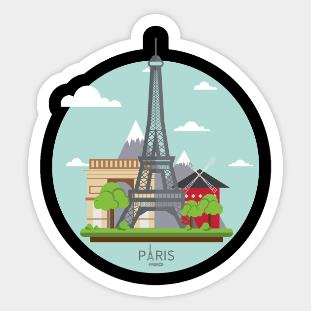 Paris France Eiffel Tower Visitors Tourist Edition Sticker by PatrioTEEism